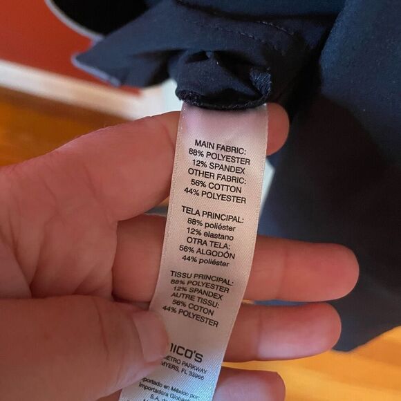 WEEKENDS BY CHICO’S | black & blue zippered athletic jacket size 3 or L - Picture 5 of 5